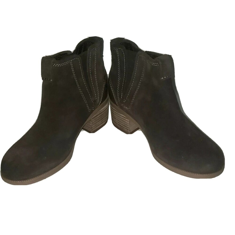 Clarks Brown Suede Western Pull On Booties  51/2